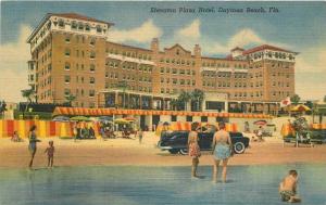 Autos Beach Daytona Beach Florida 1920s Postcard Sheraton Plaza Hotel Teich 265