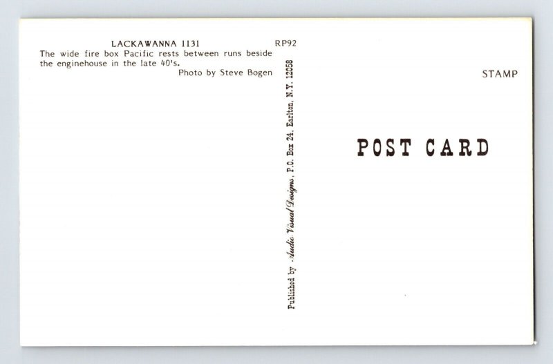 Postcard Railroad Train Lackawanna Fire Box Pacific Steam Engine 1970s Unposted