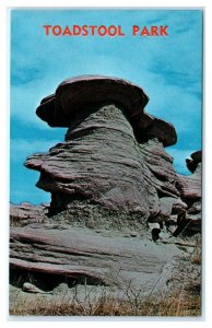 CRAWFORD, NE Nebraska ~ TOADSTOOL PARK Rock Formation c1960s Postcard