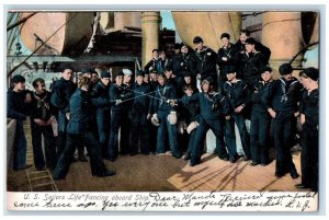 1907 US Sailors Life Fancing Aboard Ship Knoxville Pennsylvania PA Postcard