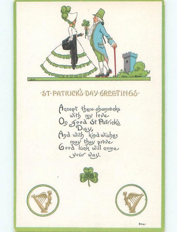 Divided-Back ST. PATRICK'S DAY SCENE Great Postcard W8204