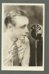 Des Moines IOWA RP c1920s INTERIOR WHO RADIO STATION Microphone SPORTS Studio