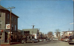 Lincoln Maine ME Classic 1950s Cars Street Scene Vintage Postcard