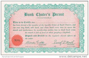 Humour Bunk Chuter's Permit Card
