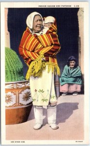 Postcard - Indian Squaw And Papoose