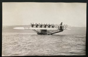 Mint Real Picture Postcard Dornier DOX Giant Seaplane Landing In Open Seas