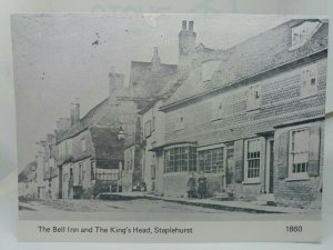 Vintage Repro Photo Postcard The Bell Inn & The Kings Head Staplehurst Kent 1860