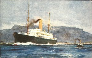 New Zealand Shipping Co Cape Town Africa Steamer Steamship Vintage Postcard