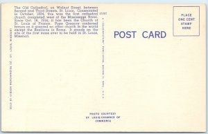 c1940s St. Louis, MO The Old Cathedral Catholic Church Linen PC Historic A285