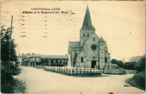 CPA Ourville-en-CAUX - L'Église et le Monument aux Morts (105633)