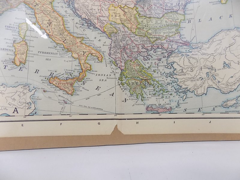 Authentic 1912 Rand-McNally Atlas Map of Europe Copyright 1805 & 1912