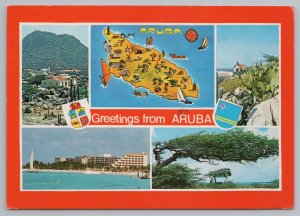 Foreign~Aruba Netherlands~Views~Island Map~Beach~Boat~Hotels~Continental PC