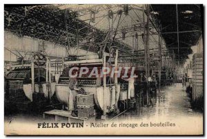 Old Postcard Felix Potin bottle rinsing Workshop