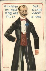 Fancy Guy in Coat & Tails TRUTH IS RARE c1905 Postcard