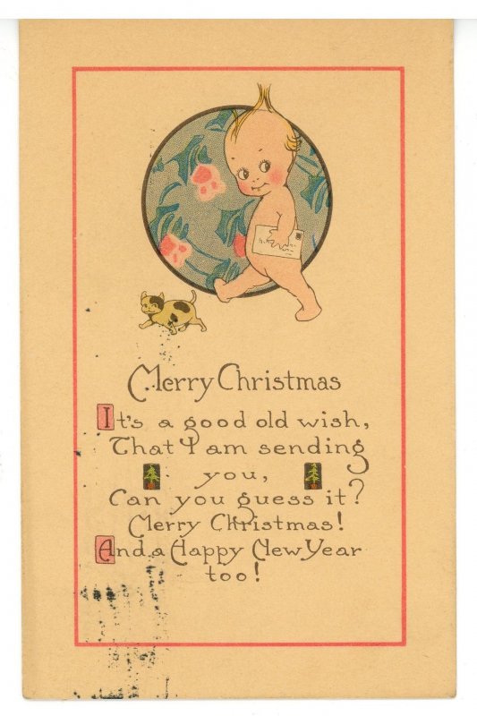 Greeting - Christmas Kewpie-Type  (NOT Rose O'Neill)