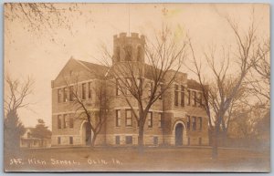 Postcard RPPC c1910s Olin Iowa High School Photo by J. B. Hughes Jones County