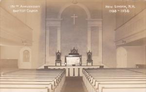 New Hampshire New London Interior 150th Anniversary Baptist Church 1938 Real ...