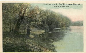Vintage Postcard St. Joe River Near Pinhook South Bend IN
