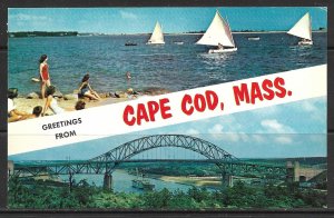 Massachusetts, Cape Cod - Greetings From - Sailing - Sagamore Bridge - [MA-008]