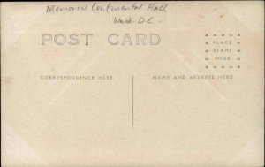 Washington DC Memorial Continental Hall c1910 Real Photo Vintage Postcard