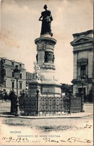 Spain Madrid Monumento De Maria Cristina Vintage Postcard C111
