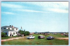 1960's OCEAN CITY MARYLAND AIRPORT OLD CARS PLANES VINTAGE POSTCARD