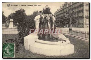 Old Postcard Dijon Youth Fountain Place Darcy