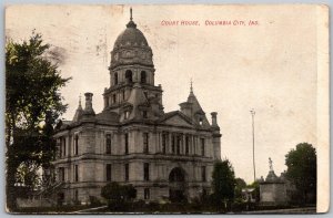 Columbia City Indiana 1907 Postcard Court House