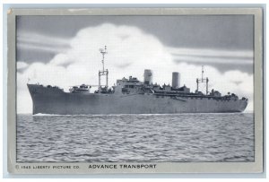 c1940's Advance Transport Steamer Ship WW2 US Navy Military Postcard