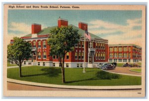 c1940's High School State Trade School Putnam Connecticut CT Vintage Postcard