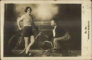 Stage Act Woman w/ Bicycle Clown? w/ Tricycle Ru-Be Moderne Radspiele CIRCUS?