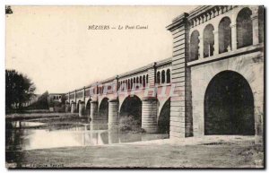 Beziers Old Postcard The canal bridge