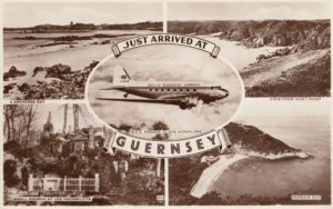 Just Arrived at Guernsey by BEA European Airlines Plane Real Photo Postcard