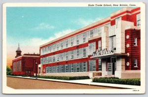 1949 State Trade School New Britain Connecticut Plants Building Posted Postcard
