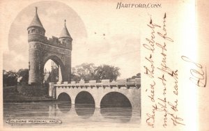 Vintage Postcard 1900's Soldiers Memorial Arch Hartford Connecticut