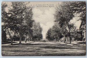 Bozeman Montana MT Postcard Lindley Place Tree Lined Houses Dirt Road Vintage