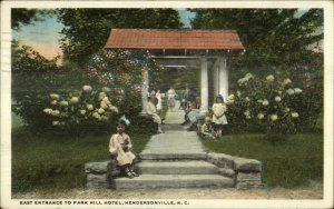 Hendersonville NC Park Hill Hotel Entrance c1920 Postcard