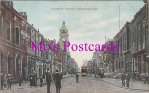 Northumberland Postcard - Sunderland, Fawcett Street   HM402