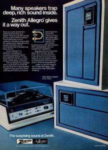 1974 ZENITH Allegro Stereo Phonograph Receiver Original Ad