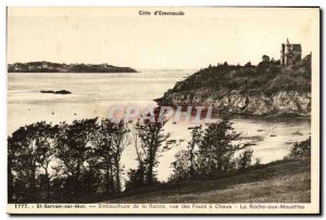 Old Postcard Saint Servan sur Mer Mouth of the Rance View of Fours Lime Rock ...