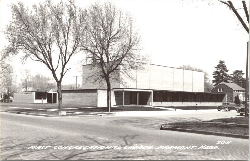 Real Photo Postcard First Congregational church in Fremont, Nebraska