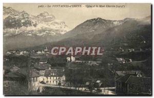 Old Postcard The Fountains & # 39Ugine Ugine and Mont Charvin