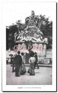 Old Postcard Paris Statue of Strasbourg