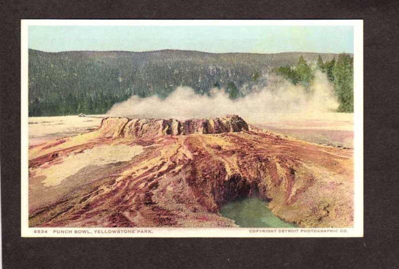 WY Punch Bowl Geyser Yellowstone National Natl Park Wyoming Postcard Phostint