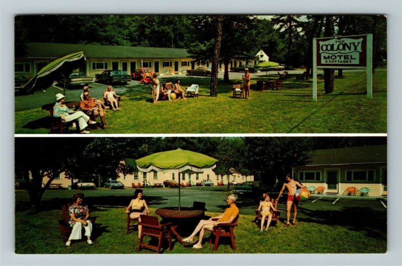 Scarborough ME- Maine, Colony Motel, Pine Point, Vacationer's, Chrome Postcard 