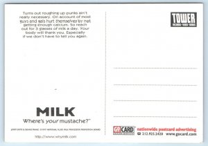 DENNIS FRANZ & JIMMY SMITS  Advertising MILK MUSTACHE 1997 - 4x6 Rack Postcard