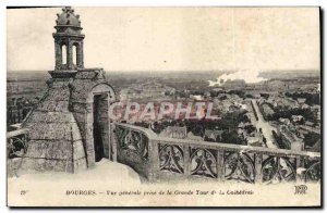 Old Postcard Bourges Vue Generale Taken from the Grand Tour of The Cathedral
