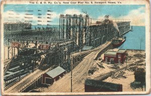 USA The C & Co's New Coal Pier No.9 Newport News Virginia Postcard 03.73