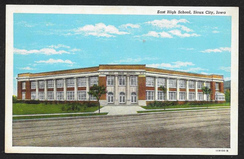 East High School Sioux City Iowa Unused c1920s