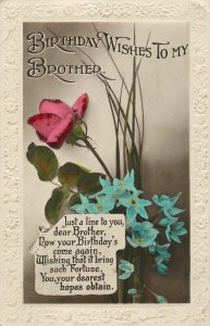 British friendship flowers greetings postcard birthday wishes forbrother